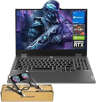 LenovoLOQ 15 15ARP9 RTX 4060 Gaming Laptop, 15.6" FHD 144Hz, AMD Ryzen 7 7435HS, NVIDIA RTX 4060, 64GB DDR5 RAM, 2TB SSD, Backlit KB, RJ-45, Bundle with PCO Laptop Cooler