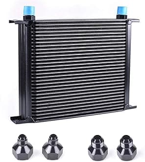 30 Row AN10-10AN Stacked Plate Oil Cooler With 6AN 8AN Adapter Universal Engine Transmission British Radiator Oil Cooler Condenser Aluminium Alloy Black