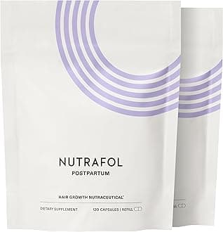 Postpartum Hair Growth Supplements, Clinically Tested for Visibly Thicker Hair and Less Shedding, Breastfeeding-Friendly - 2 Month Supply, 2 Refill Pouches