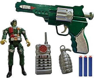 Toy Cloud Pistol Toy Gun Soft Blaster Bullet Dart Shooting Toy with 3 Safe Foam Bullets with Army Man Mobile Bomb for Kids 8+Years Green