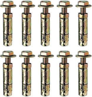 M6 x 10mm Loose Bolt Shield Anchor Heavy Duty Wall Plug - Pack 10