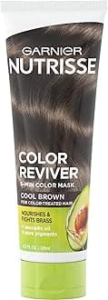 Garnier Hair Color Nutrisse Color Reviver 5 MIN Hair Mask, Cool Brown to Nourish & Fight Brass, 4.2 Fl Oz, 2 Count (Packaging May Vary)