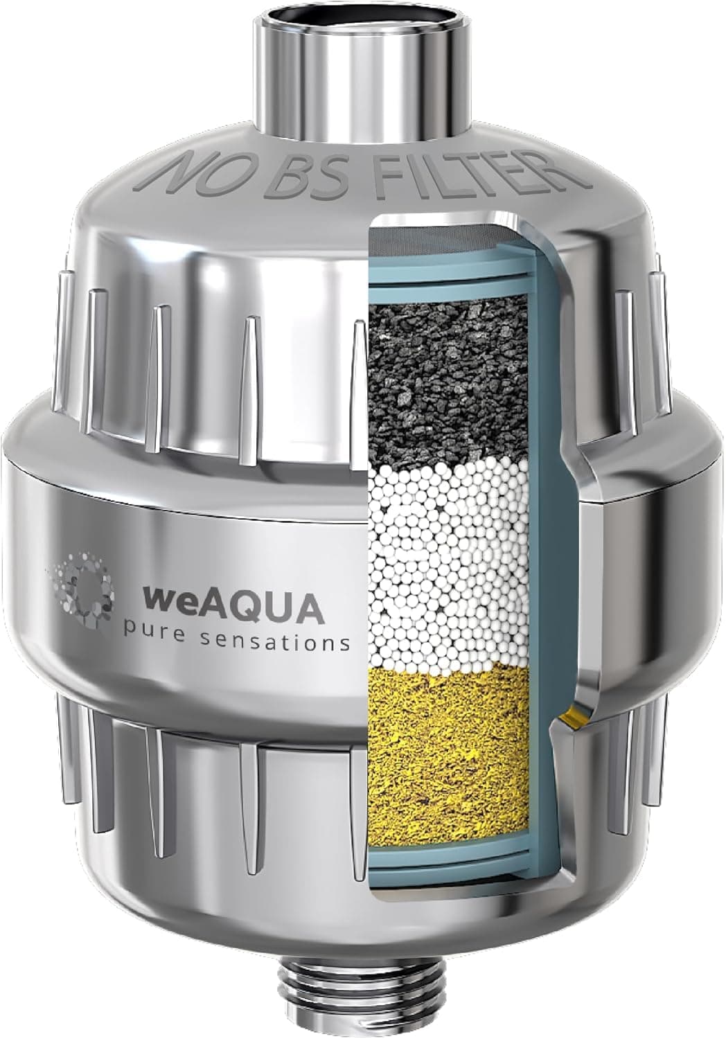 – weAQUA Premium Heavy Duty Shower Filter – Advanced 99% Removal System for Hard Water, Chlorine, Fluoride & Heavy Metals – Universal Fit Shower Filter