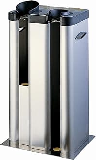 Automatic Wet Umbrella Wrapper Packing Machine, Bags Dispenser Holder, Double Slots, Stainless Steel, 200 Long Bags and 200 Short Bags Included (Silver)