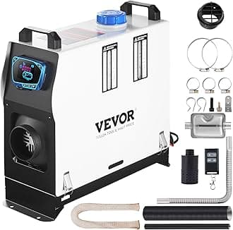 VEVOR Diesel Air Heater All In one, One Air Outlet, 8KW Diesel Heater 12V, Fast Heating, Diesel Parking Heater with Red LCD Switch, Remote Control For Car, RV Truck, Boat, Campervans and Caravans