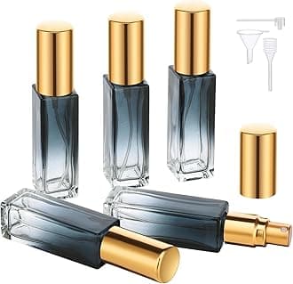 Segbeauty Travel Perfume Atomizer Refillable, 5 Packs 10 ml Glass Spray Bottle for Perfume, Mini Portable Perfume Bottles Empty Fine Mist Sprayer Fragrance Cosmetic Container Kit Travel Essentials