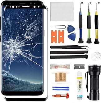 Front Glass Screen Replacement for Galaxy S8 - Compatible with Samsung Galaxy S8 G950 Series 5.8 inch & Complete Repair Tools Kit（NO OLED Screen & Digitizer Touch）