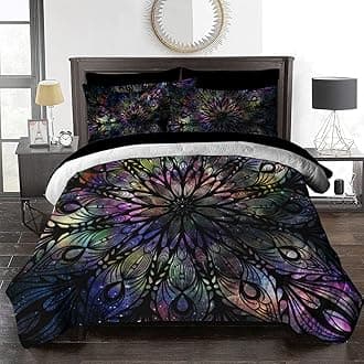 BlessLiving Boho Twin Comforter Set, 8 Pieces Colorful Galaxy Stars Mandala Bed in a Bag 3D Bohemian Bed Set with Comforter and Sheets, All Season Down Alternative Bedding Comforter Sets