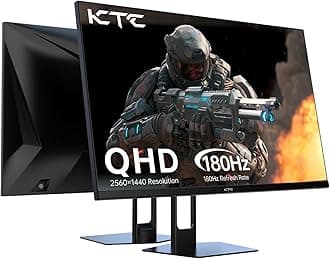 KTCGaming 27” Monitor 180Hz with QHD(2560× 1440）|Up to 1MS | Fast IPS |122% sRGB|2x DP 1.4 & 2x HDMI 2.0 | HDR Extreme Low Motion Blur Sync