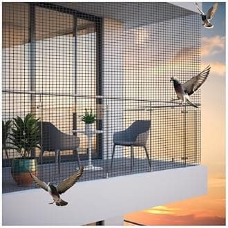 Bird Control Black Nylon Knotted Anti-Bird Net UV Stabilized Multi Filament with Tying Ropes Attached, Cable Ties & Cup Hooks for Easy Installation - Black - 7ft x 30ft