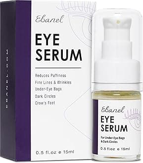 Ebanel Peptides Eye Serum for Women and Men, Under Eye Serum with Wine & Lavender Extracts to Help Reduce the Look of Puffiness, Dark Circles & Fine Lines