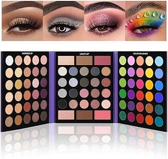 UCANBE Pretty All Set Eyeshadow Palette Pro 86 Colors Makeup Kit Matte Shimmer Eye Shadow Highlighters Contour Blush Powder All In One Makeup Pallet Holiday Christmas Valentine's Day Gift Set