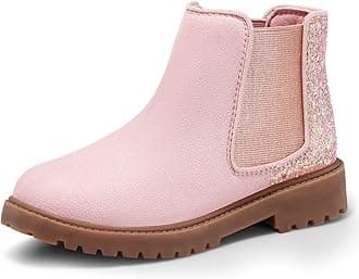 Harvest LandGirls Boots Kids Ankle Boots Zipper School Shoes Elegant Big Kid Fashion Winter Boots Zip-up Short Flat Bootie for Junior/Yourth