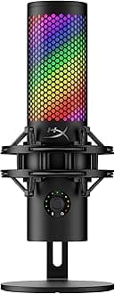 HyperX QuadCast 2 S – USB Microphone, with RGB Lighting, Streaming and Podcasting, with On-Board Controls, LED Lighting, Removable Shock Mount, PC, Mac, USB-C - Black