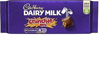Cadbury Dairy Milk Crunchie Bar, Milk Chocolate Bar With Honeycomb Pieces, 180 g (Pack of 1)