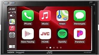 JVC KW-M875BW Built in Wi-Fi for Wireless CarPlay Android Auto, 6.8" LCD Touchscreen Display, AM/FM, Bluetooth, MP3 Player, USB Port, Double DIN, 13-Band EQ, SiriusXM Car Radio
