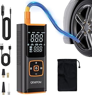 Tire Inflator Portable Air Compressor, 6X Faster 180 PSI Cordless Air Compressor-Dark Gray