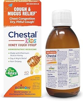 Chestal Honey Children's Cough Syrup for Nasal and Chest Congestion, Runny Nose, and Sore Throat Relief - 6.7 Fl oz