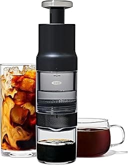 OXO Brew Rapid Brewer – Portable Manual Coffee Maker, Built-In Stainless Steel Filter, Adjustable Strength, Compact & Lightweight, No Pods or Paper Filters Needed
