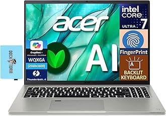acer Aspire Vero 16 AI Powered Laptop 16.0" IPS WQXGA (> 2K) Display (Intel Core Ultra 7 155U, 16GB LPDDR5X, 4TB PCIe SSD, Intel Graphics, Backlit KB, Fingerprint, Win11Pro) w/DKZ USB Port Expander