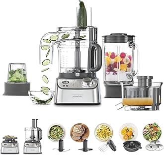 Food Processor 1000W With Glass Blender, Glass Mill, Juicer Extractror, Dual Metal Whisk, Dough Maker, Citrus Juicer, Express Serve/Salad Maker, Kitchen Scale/Weighing Tray Fdm71.980Ss Silver