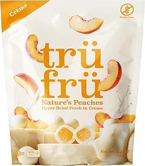 Tru Fru Nature's Peaches Hyper-Dried Fresh in Crème, Premium Gourmet Freeze Dried Snack, 4.2 oz