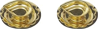 Spillbox Traditional Brass Diya for Puja | Pooja Aarti | Arti Deepak Deepam Oil Lamp for Home Temple Decor Gifts Puja Articles Decor Gifts (2) - DD Diya