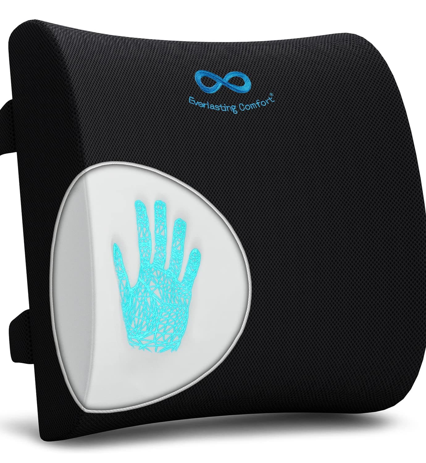 Everlasting Comfort Lumbar Support Pillow, Back Pain Cushion for Office Chair, Memory Foam, Backrest Cushion, Chair, Car, Sofa, Perfect for Improving Posture & Relieving Back Pain, Great for Gaming Chairs & Desk Chairs