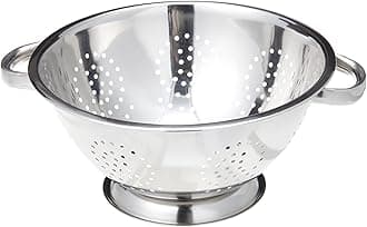 EXCELSTEEL Heavy Duty Stainless Steel Colander 5 Qt | Easy Grip Handles | Self-Draining Base | Mirror Polished | Dishwasher Safe | Pack of 1