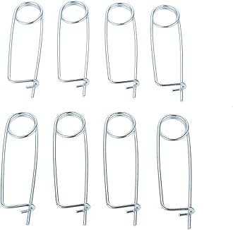 Steel Brooch Shape Cotter Safety Pins Spring Pin， Quick Lock Brooch Locking Fastener for Farm Lawn Garden Hitch (Size:3.2X80mm,8pcs)