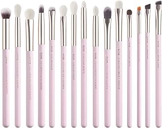 Jessup Eyeshadow Brushes 15pcs, Natural Eye Brush Set for Eyeshadow Blending Concealer Eyebrow Eyeliner, Blushing Bride T294
