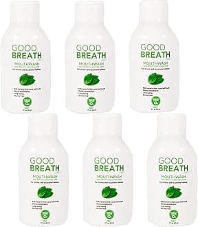 Goodbreath Mouthwash - Mint Mouth Rinse for Chronic Halitosis - New Ozone Technology Oral Rinse - Halitosis Treatment & Bad Breath Neutralizer - Mouthwash for Gum Diseases - Alcohol-free | 6 Pack,2 Oz