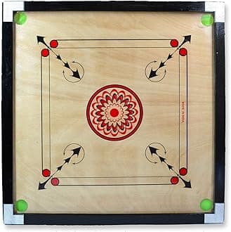 V4L Carrom Board Game Medium Size (26 X 26 INCHES Outer) (23 X 23 INCHES Inner) 1.5 Boarder Free Coin Set & Sticker GHT-4