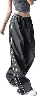 XPONNI Track Pants Women Baggy Y2k Parachute Pants Y2K Clothing
