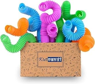 Kids Mandi Pop Tube Sensory Fidget | Multi-Colour Stretchable Pipes | Decompression Anxiety Stress Relief Toy | Flexible Poptube Toy for Kids and Adults (Pack of 12)