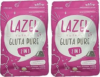 Lazel Gluta Pure 2 in 1 Dietary Supplement Brightening Skin Antioxidant 30 Softg 1 Sachets