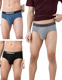Deo-Cotton Solid Underwear for Men Combo Breathable Inner Cotton Briefs Pack No-Marks Waistband Moisture Wicking