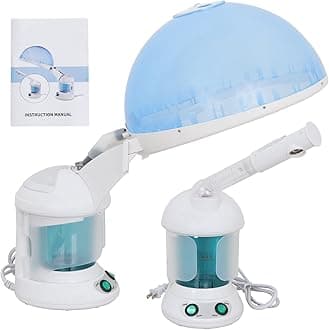 Facial Steamer for Deep Cleaning, 2 in 1 Face & Hair Steaming Machine for Natural Home Use, Black Hair Deep Conditioning, Professional Face Spa Steamer