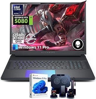 Alienware 18 Area-51 Gaming Laptop - Intel 24-Core Ultra 9 275HX • NVIDIA GeForce RTX 5080 16GB GDDR7 • 18" WQXGA 300Hz 500 Nits Display • Backlit Keyboard • Windows 11 Pro • 64GB DDR5 + 4TB SSD