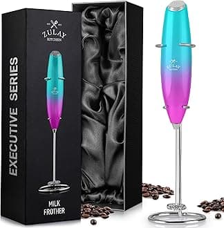 Executive Series Milk Frother Wand - Upgraded & Improved Stand - Ideal Coffee Gift - Coffee Frother Handheld Foam Maker For Lattes - Electric Milk Frother Handheld For Cappuccino