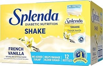 Diabetes Nutrition Shakes - Meal Replacement Shake, 8 Fluid Ounces Per Bottle (French Vanilla, 12 Pack)