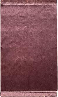Modefa Turkish Islamic Velvet Janamaz Prayer Rug - Prayer Mat Carpet for Men and Women - Traditional Muslim Sajadah - Ramadan or Eid Gift - Solid Simple (Lilac)