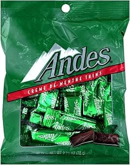 (1) Bag Creme De Menthe Thins - Individually Wrapped Mint & Dark Chocolate Candy Pieces - Peanut Free & Gluten Free - Net Wt. 2.75 oz