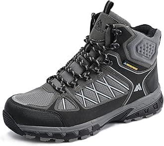 QuedayMen's Hiking Boots Waterproof Outdoor Lightweight Trekking Shoes Ankle High Boots