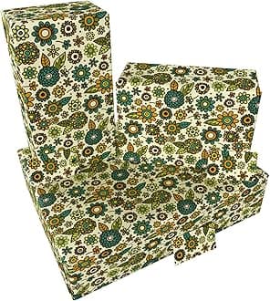 Luxury ECO Gift Wrap - 3 sheets/tags - Classic Vintage Retro White Flowers - Birthday - Recycled & Recyclable Wrapping Paper - Re-wrapped