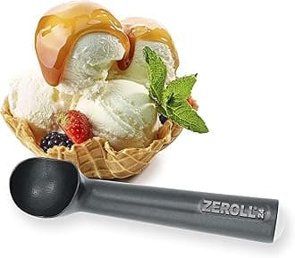 Zeroll Zerolon Hardcoat Anodized Commercial Ice Cream Scoop with Unique Liquid Filled Heat Conductive Handle Easy Release Made in USA, 1.5-Ounce, Black