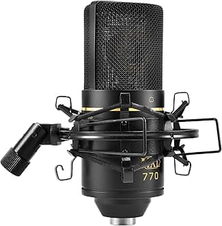 770 Condenser Microphone for Podcasting, Singing, Home Studio Recording, Gaming & Streaming | XLR | Large Diaphragm | Cardiod (Black)