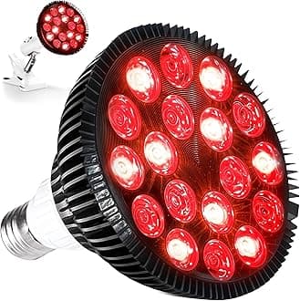 InfraGlow NIR & Red Light Therapy Lamp - Infrared Red Light Therapy Bulb with 18 LEDs & Clip-On Lamp - at-Home Red Light Therapy for Body, Chronic Pain Relief, Skin Wellness, & Recovery
