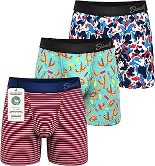 Shinesty Boxer Briefs for Men Pack of 3 - Hammock Support Pouch Underwear for Men - Flyless
