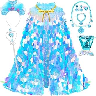 Princess Dress Up Toys Princess Dress Up Clothes Rainbow Mermaid Cape Kit 9 Pcs Gift Set